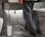 Joseph Joseph 70594 EasyStore Luxe 2-in-1 Stainless-steel Toilet Roll Stand