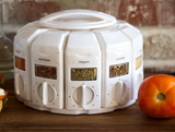 KitchenArt Auto-Measure Carousel, 12 Canister, White