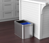 iTouchless 5.3 Gallon Open Top Trash Can & Recycle Bin Dual Compartment Combo, includes Decals, 20 Liter, Stainless Steel, Removable Buckets, For Kitchen, Office, Bedroom