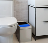 iTouchless 5.3 Gallon Open Top Trash Can & Recycle Bin Dual Compartment Combo, includes Decals, 20 Liter, Stainless Steel, Removable Buckets, For Kitchen, Office, Bedroom