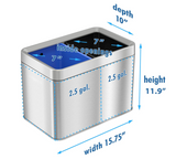 iTouchless 5.3 Gallon Open Top Trash Can & Recycle Bin Dual Compartment Combo, includes Decals, 20 Liter, Stainless Steel, Removable Buckets, For Kitchen, Office, Bedroom