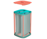 Joseph Joseph Tota Pop - 60-liter Laundry Hamper Separation Basket with lid, 2 Removable Washing Bags with Handles, Coral/Green