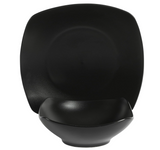 Gibson Home Zen Buffet Matte Porcelain Plates and Bowls Dinnerware Set - Black, Service for 4 (8pcs)