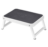 Hailo OneStep | Steel step | One large step with non-skid mat | Folding safety mechanism with unlocking button | Easy storage | Lightweight | White