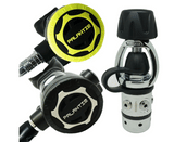 Palantic AS101 Yoke Diving Regulator and Octopus Combo - Unbalanced Flow-by Piston with 36" Yellow & Black Hose - Second Stage Large Purge Button, Sealing for Corrosion Protection