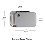 Hydro Flask Stainless Steel Reusable Food Platter Outdoor Kitchen Cut and Serve Platter Baltic - Dishwasher Safe, BPA-Free, Non-Toxic