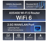 TP-Link Archer AX72 Pro Router - Gigabit WiFi 6, Dual-Band, 1x 2.5g WAN/LAN, 3x Gigabit LAN, 6 Antennas, HomeShield, for Home, Gaming, Business minisq