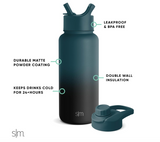WATER BOTTLE-32OZ/W/STRAW/MOONLIGHT SIMPLE MODERN 3146/SUMMIT COLLECTION
