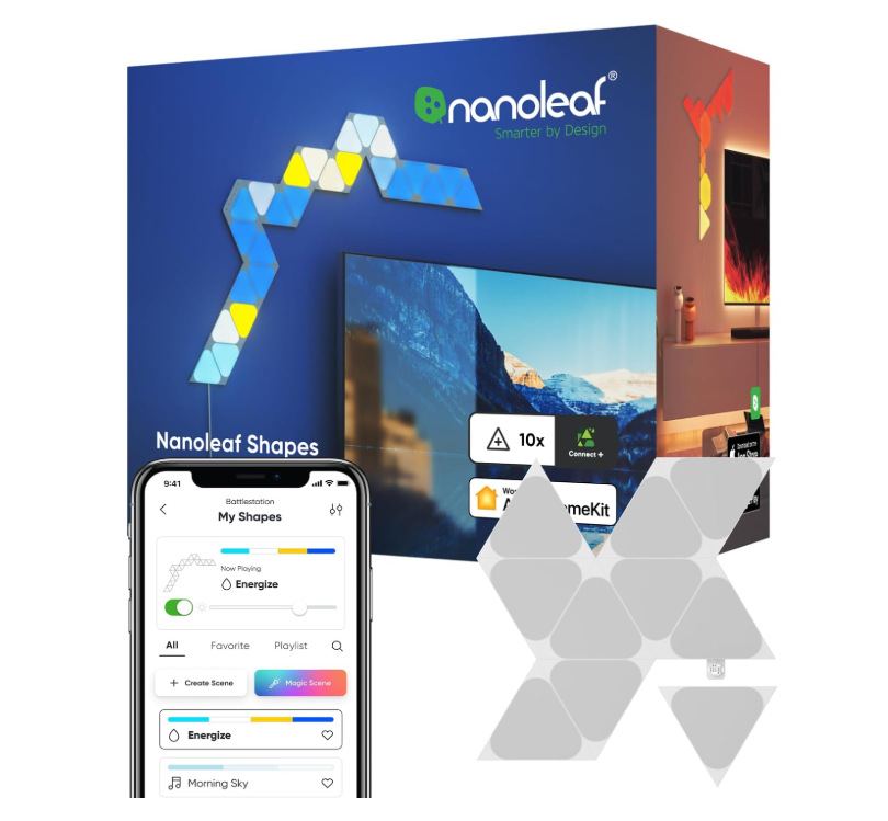 Nanoleaf Shapes Mini Triangles Light Panel Expansion Kit 10 Panels NL48 1001TW 10PK Multi Main image