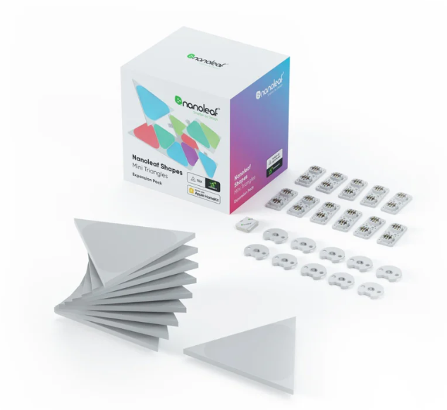 Nanoleaf Shapes Mini Triangles Light Panel Expansion Kit (10 Panels),NL48-1001TW-10PK,multi Main image