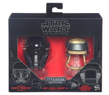 Star Wars Black Series Titanium Series Imperial Death Trooper and Rebel Commando Helmets