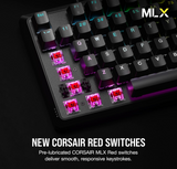 CORSAIR K70 CORE RGB Mechanical Gaming Keyboard - Pre-lubricated Corsair MLX Red Linear Keyswitches - Sound Dampening - Media Control Dial - iCUE Compatible - QWERTY NA Layout - Black