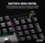 CORSAIR K70 CORE RGB Mechanical Gaming Keyboard - Pre-lubricated Corsair MLX Red Linear Keyswitches - Sound Dampening - Media Control Dial - iCUE Compatible - QWERTY NA Layout - Black