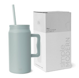 Simple Modern 50 oz Mug Tumbler with Handle and Straw Lid, Reusable Insulated Stainless Steel Large Travel Jug Water Bottle Gifts for Women Men Him Her Trek Collection, 50oz, Sea Glass Sage
