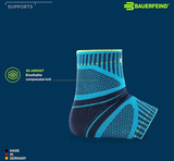 Bauerfeind Sports Ankle Support Dynamic - Compression Sleeve for Freedom of Movement - 3D AirKnit Fabric for Breathability - Premium Quality, Washable (XXL, Black)