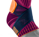 Bauerfeind Sports Ankle Support - Breathable Compression, Figure 8 Taping Strap, Air Knit Fabric, Secure Fit, Freedom of Movement (Pink, X-Small/Left)