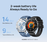 HUAWEI Watch GT 5 46mm Smartwatch, up to 14 Days Battery Life, All New Running and Cycling Sports Smart Watch, Sharp Edged Design, Health Tracking, Compatible with iOS and Android, Blue (Black)