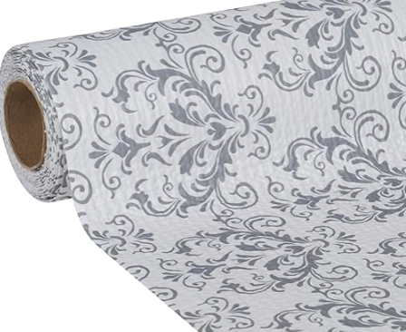 DUCK 286282 Smooth Top Easy Liner Shelf Liner, Under Cabinet Multipack, 6-Rolls, Each 20" Width, 6' Length, Grey Damask Secondary image