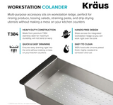 KRAUS Stainless Steel Colander for Workstation Kitchen Sink, CS-6