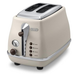 TOASTER W/LID-2SL/VINTAGE BEIGE DELONGHI 82/TOV2003.BG