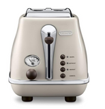 TOASTER W/LID-2SL/VINTAGE BEIGE DELONGHI 82/TOV2003.BG
