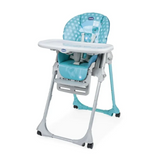 BABY HIGH CHAIR-WHT/BLUE/SEALED CHICCO POLLY EAST