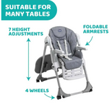 BABY HIGH CHAIR-WHT/BLUE/SEALED CHICCO POLLY EAST
