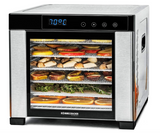 Rommelsbacher DA 900 Food Dehydrator with Temperature Selection and 6 Stainless Steel Tray for Meat Fruit Vegetable