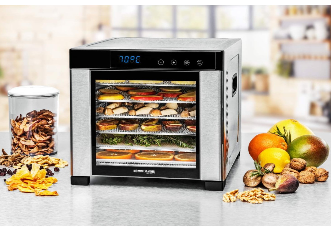 Rommelsbacher DA 900 Food Dehydrator with Temperature Selection and 6 Stainless Steel Tray for Meat Fruit Vegetable Secondary image