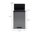 Rubbermaid 2112520 Stainless Steel Metal Step-On 12G Trash Can for Home and Kitchen, Charcoal