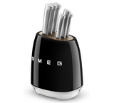 Smeg Black Stainless Steel Knife Block Set
