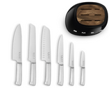 Smeg Black Stainless Steel Knife Block Set