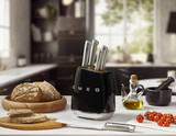 Smeg Black Stainless Steel Knife Block Set