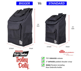 dbest products Stair Climber Bigger Trolley Dolly, Black Grocery Shopping Foldable Cart Condo Apartment 44 Inch
