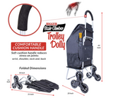dbest products Stair Climber Bigger Trolley Dolly, Black Grocery Shopping Foldable Cart Condo Apartment 44 Inch