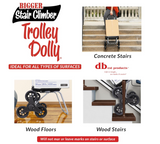 dbest products Stair Climber Bigger Trolley Dolly, Black Grocery Shopping Foldable Cart Condo Apartment 44 Inch