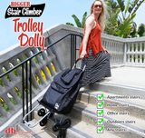dbest products Stair Climber Bigger Trolley Dolly, Black Grocery Shopping Foldable Cart Condo Apartment 44 Inch