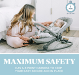 Baby Delight Aura Deluxe | Portable Baby Bouncer for Infants | Baby Rocker | Quilted Charcoal Tweed