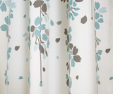 Lush Decor Weeping Flower Light Filtering Window Curtain Panels, Pair, 52"W x 95"L + 2" Header, Blue & Gray - Charming Modern Floral Curtains for Living Room, Dining Room, & Bedroom