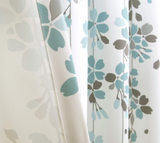 Lush Decor Weeping Flower Light Filtering Window Curtain Panels, Pair, 52"W x 95"L + 2" Header, Blue & Gray - Charming Modern Floral Curtains for Living Room, Dining Room, & Bedroom