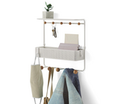 Umbra ESTIQUE 21018030660 Wall Hanging Hooks, Wall Hanger, Storage Hook, Storage Shelf, White, W31×D32×H10cm