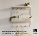 Umbra ESTIQUE 21018030660 Wall Hanging Hooks, Wall Hanger, Storage Hook, Storage Shelf, White, W31×D32×H10cm