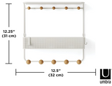 Umbra ESTIQUE 21018030660 Wall Hanging Hooks, Wall Hanger, Storage Hook, Storage Shelf, White, W31×D32×H10cm