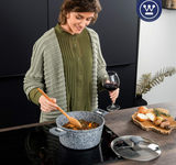 Westinghouse Casserole Dish With Lid - Ø 24 cm Cooking Pot for Induction Gas Electric & Ceramic Hob - Grey Granite