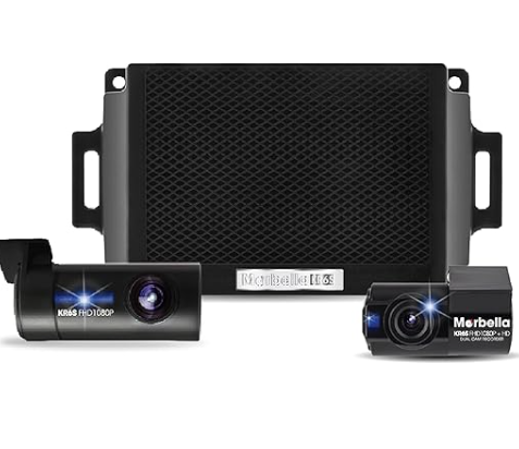 Marbella KR6S (FHD1080P + FHD1080P) 2CH Dual Cam Recorder, Black