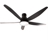 KDK DC Ceiling Fan with Remote and Light- Short Rod, Black, 150cm, U60FWS