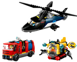 LEGO 60462 City Helicopter, Fire Truck, Submarine, Combo, Toy, Birthday, Present, Blocks, Boys, Girls, Children, 7, 8, 9 Years, Elementary School Students, Vehicles, Car, Mini Car, Pretend Play Visit the LEGO Store