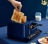 Deerma ZC10 3 in 1 Electric Breakfast Maker Machine - Multifunctional Automatic Sandwich Toaster for Beef, Pizza, Bacon, Bread - All in One Non-Stick Pan - Blue (CHINA PLUG)