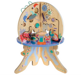 Manhattan Toy Deep Sea Adventure Wooden Toddler Activity Center with Clacking Clams, Spinning Gears, Gliders and Bead Runs,Multicolor,One Size