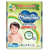 MamyPoko Extra Dry Protect ANTIMOS™ Tape Baby Diapers, XL, 12-17kg, 36 Pcs x 4 Packs [Carton]